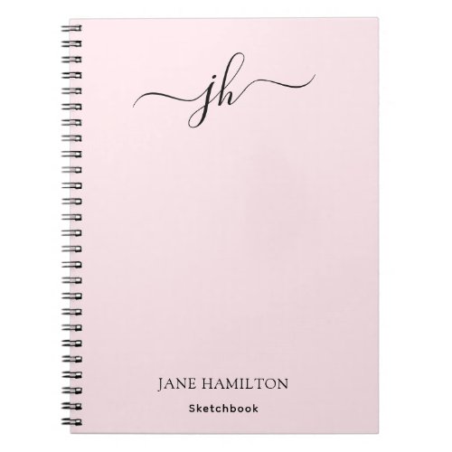 Monogram Sketchbook Pink Notebook