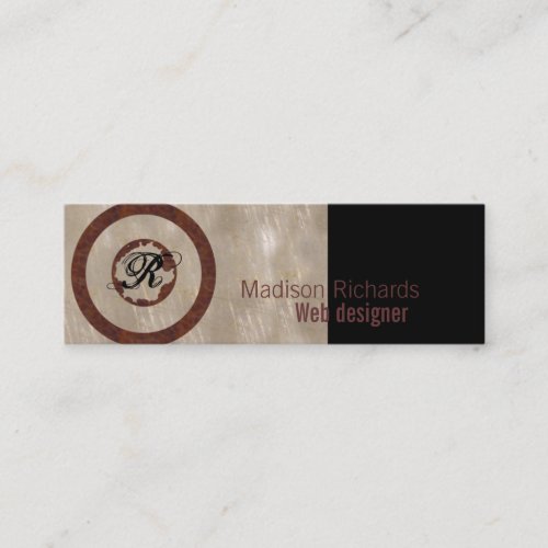 Monogram skinny metal business card