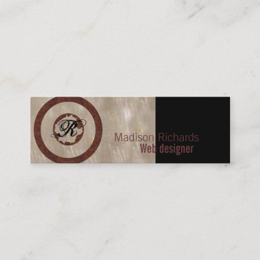 Customizable Monogram skinny metal business card