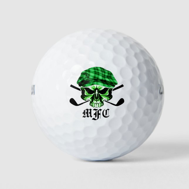 Monogram Skull and Crossed Golf Clubs Balls (Front)