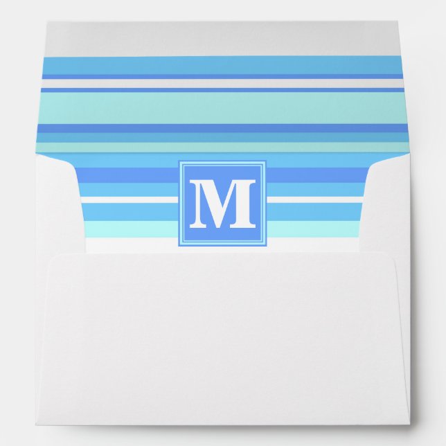 Monogram sky blue stripes envelope (Back (Bottom))