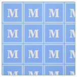 Monogram sky blue stripes fabric