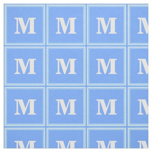 Monogram sky blue stripes fabric
