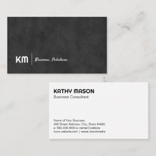 Monogram Sleek Black Texture Business Card