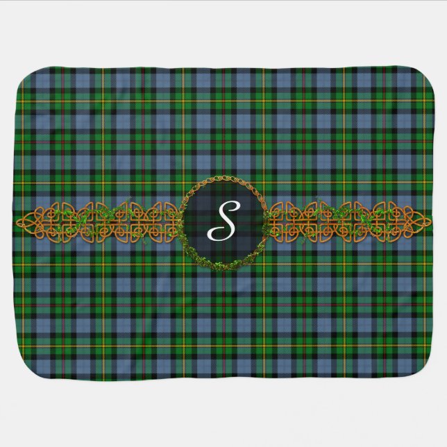 Monogram Smith Tartan Swaddle Blanket (Horizontal)