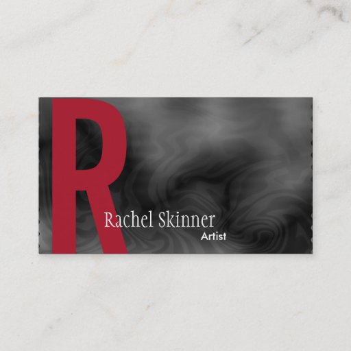 Customizable Monogram Smoky Zebra Print Artist Business Card