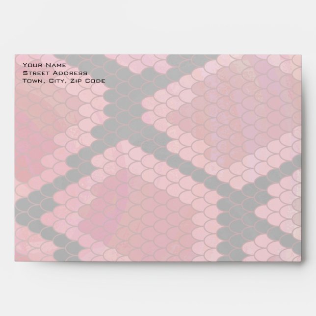 Monogram Snake Black and Red Print Envelope (Front)