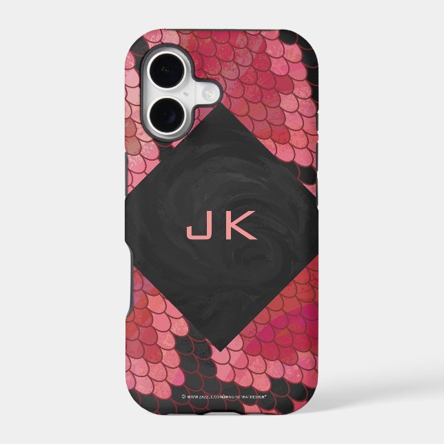 Monogram Snake Black and Red Print Iphone Case (Back)