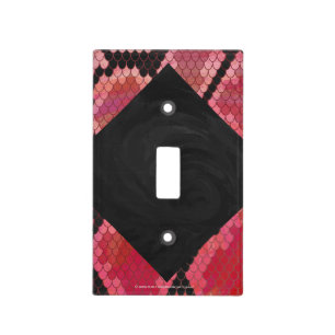 Monogram Snake Black and Red Print Light Switch Cover