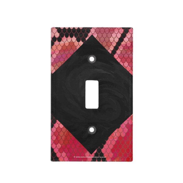 Monogram Snake Black and Red Print Light Switch Cover (Front)