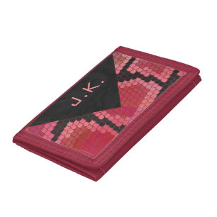 Monogram Snake Black and Red Print Tri-fold Wallet