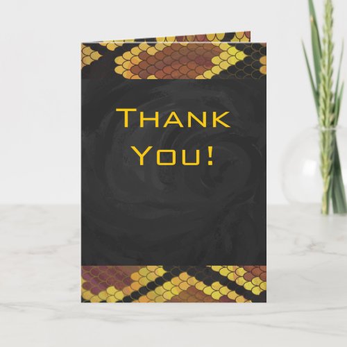 Monogram Snake Brown and Gold Print Card