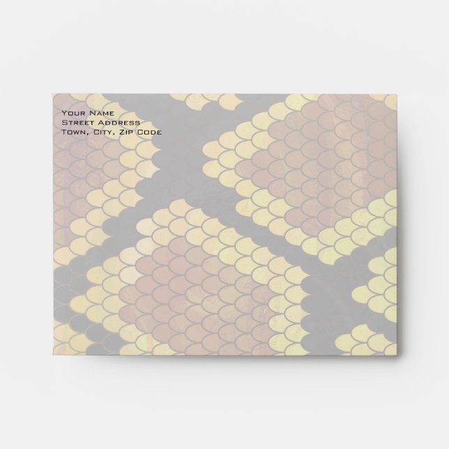 Monogram Snake Brown and Gold Print Envelope (Front)