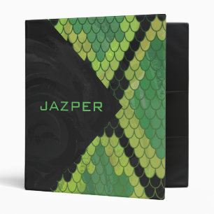 Monogram Snake Green and Black Binder