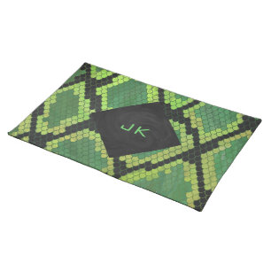 Monogram Snake Green and Black Cloth Placemat