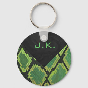 Monogram Snake Green and Black Keychain