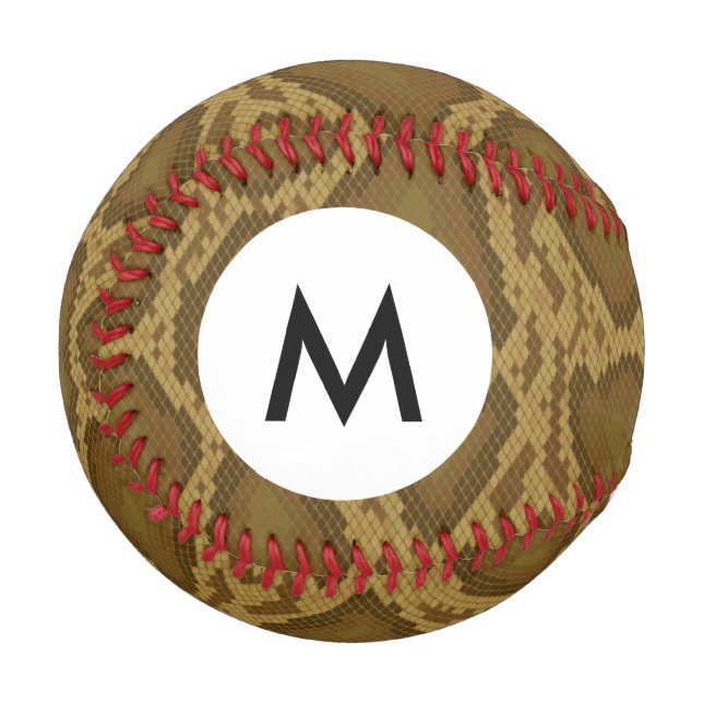 Monogram Snake skin, reptile pattern Baseball (Front Left)