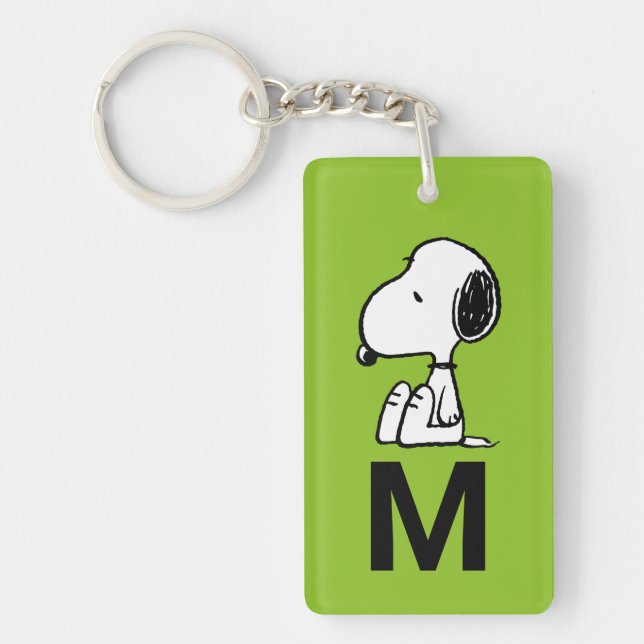 Monogram | Snoopy Looking Down Keychain (Front)