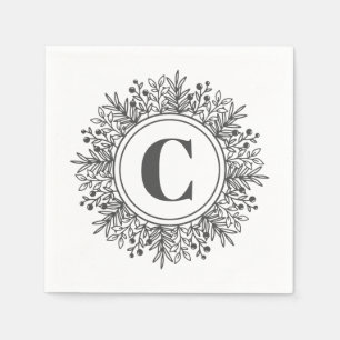 Monogram Snowflake Christmas Napkins