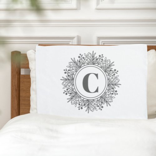 Monogram Snowflake Christmas Pillow Case