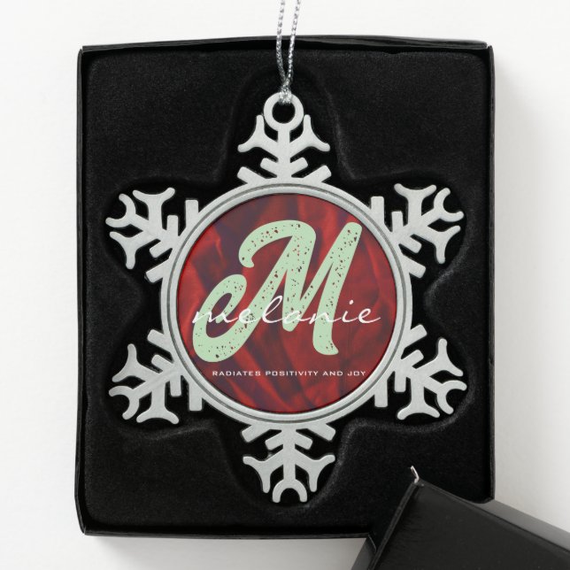Monogram Snowflake Ornament - Personalized Name (Box)