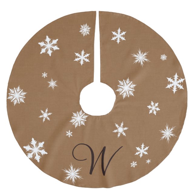 Monogram Snowflake Tree Skirt (Front)