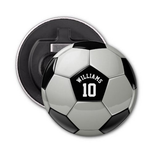 Monogram Soccer Ball Association Football Sports Bottle Opener