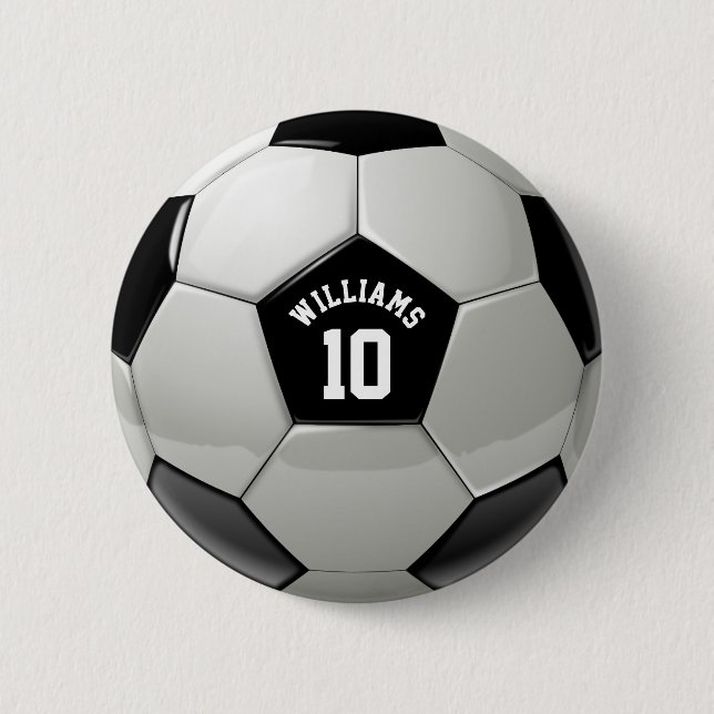 Monogram Soccer Ball Association Football Sports Button (Front)