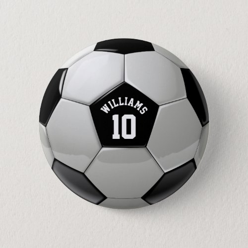 Monogram Soccer Ball Association Football Sports Button