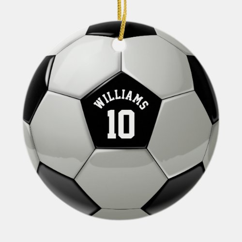 Monogram Soccer Ball Association Football Sports Ceramic Ornament