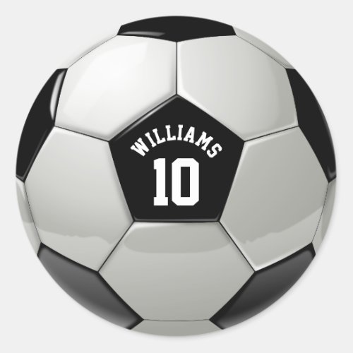 Monogram Soccer Ball Association Football Sports Classic Round Sticker