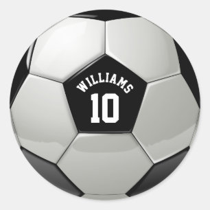 Monogram Soccer Ball Association Football Sports Classic Round Sticker