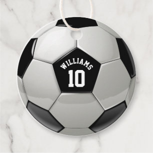 Monogram Soccer Ball Association Football Sports Favor Tags