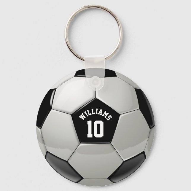 Monogram Soccer Ball Association Football Sports Keychain (Front)