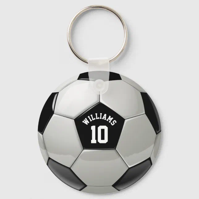 Monogram Soccer Ball Association Football Sports Keychain (Front)