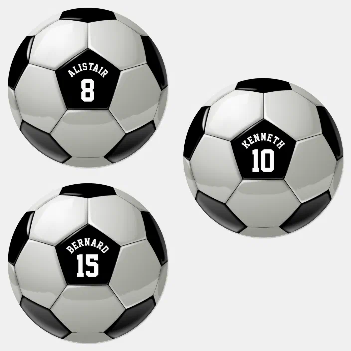 Monogram Soccer Ball Association Football Sports Kids Labels Zazzle Com