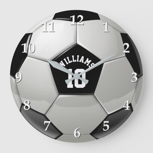 Monogram Soccer Ball Association Football Sports Large Clock