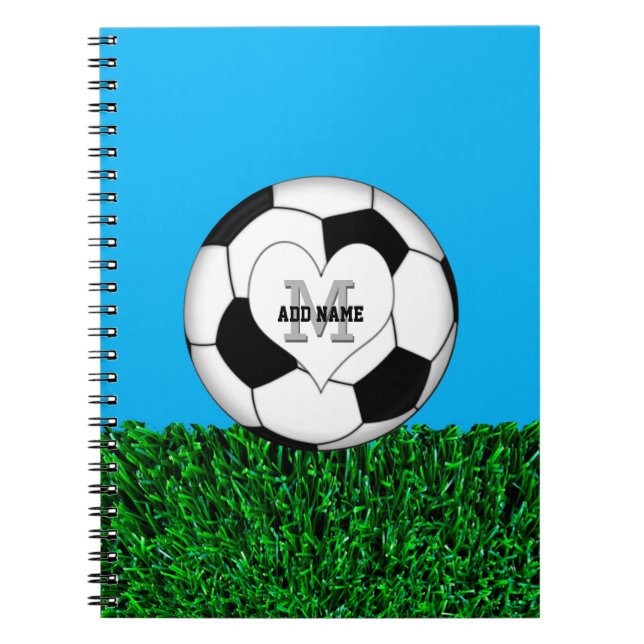 Monogram Soccer Ball Personalized Notebook (Front)