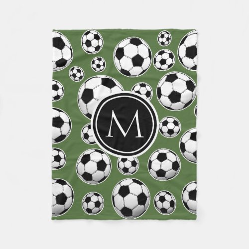 Monogram Soccer _ Tree Top Fleece Blanket
