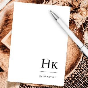 Monogram Social Notecard Professional Name Simple