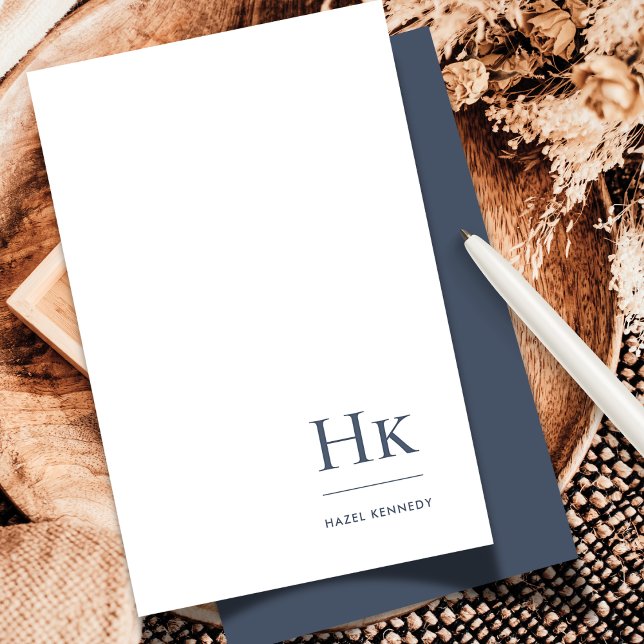 Monogram Social Notecard Professional Navy White (Creator Uploaded)
