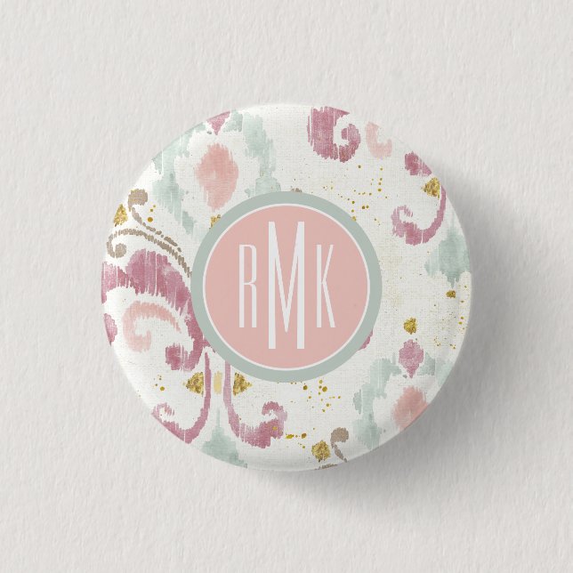 Monogram | Soft Deco Pattern Button (Front)
