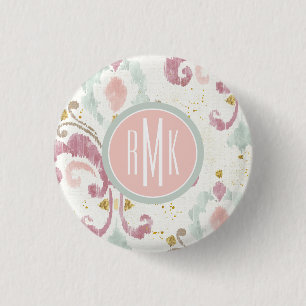 Monogram Soft Deco Pattern Button