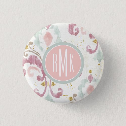 Monogram  Soft Deco Pattern Button