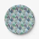 Monogram | Soft Patel Cactus Pattern Paper Plates