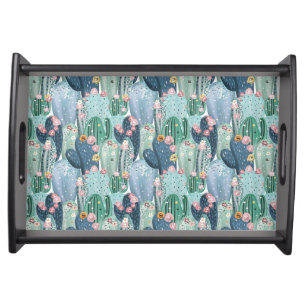 Monogram Soft Patel Cactus Pattern Serving Tray