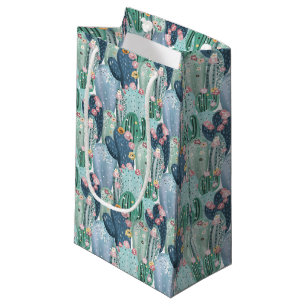 Monogram   Soft Patel Cactus Pattern Small Gift Bag