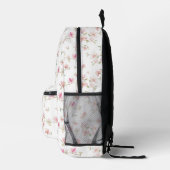 Monogram | Soft Pink Watercolor Flower Pattern Printed Backpack (Right)