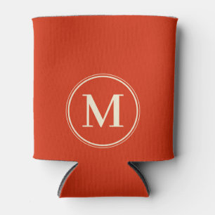 Monogram Solid Blood Orange Color  Can Cooler