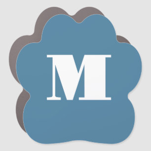 Monogram Solid Blue Pastel Minimalist Professional Car Magnet